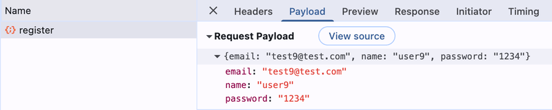 api/user/register(POST) request